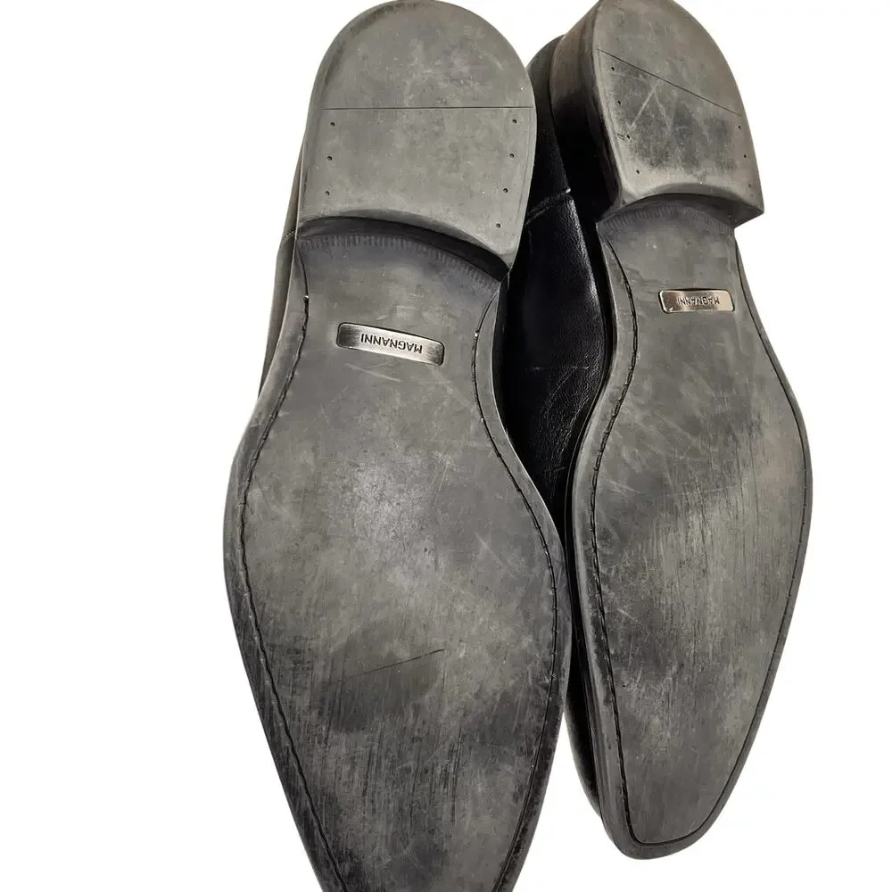 Magnanni Black Cap‎ Toe Oxfords Shoes, Made in Spain, Men's Size 10 D
